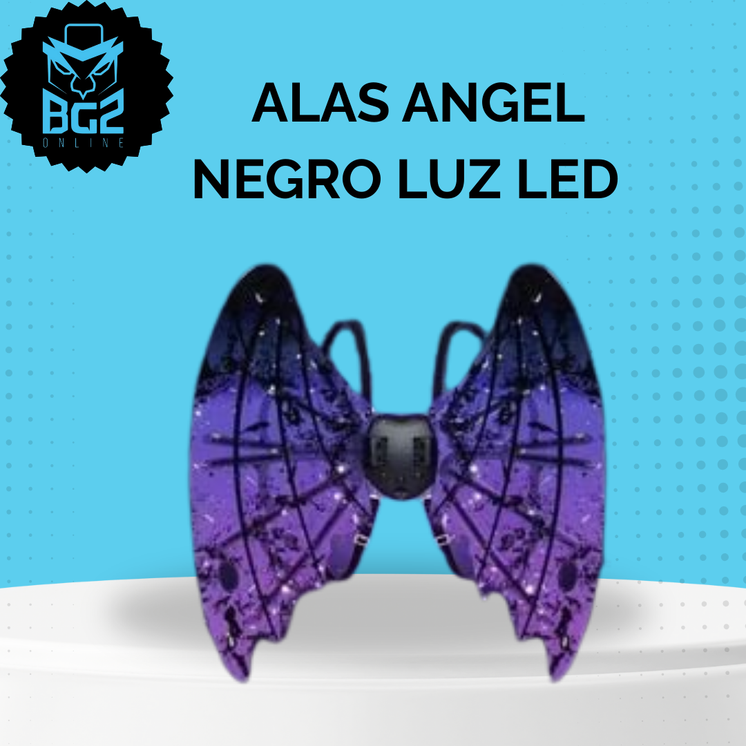 ALAS ANGEL NEGRO LUZ LED
